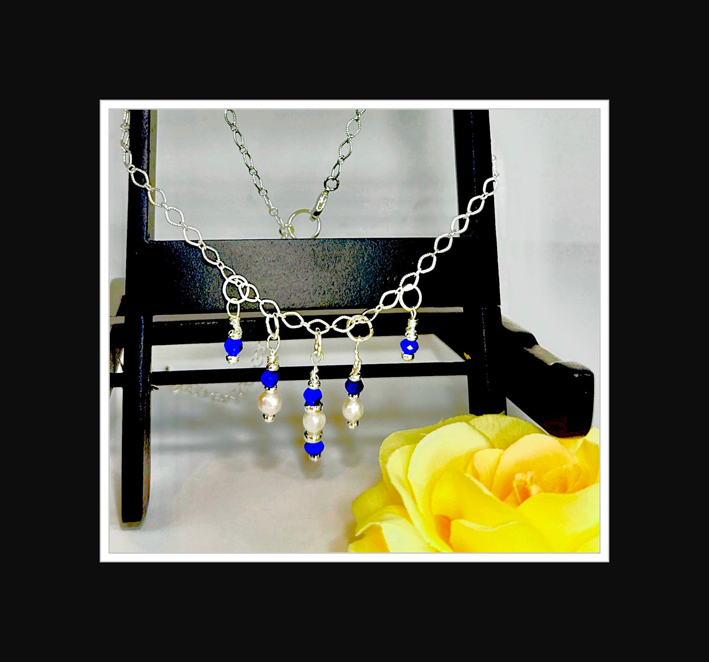 ✨Serene Sapphire and Pearl Necklace✨