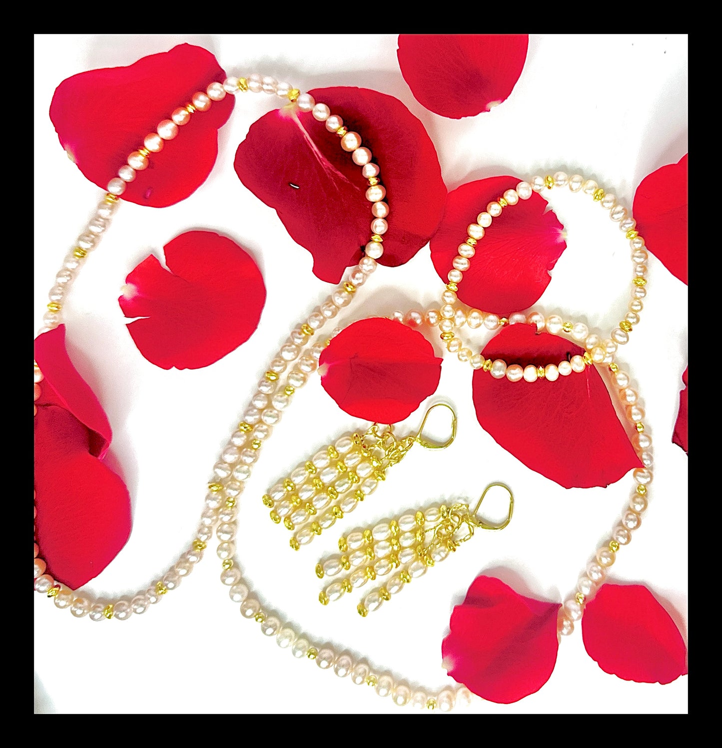 **Timeless Elegance: Golden Pearl Chandler Earrings**