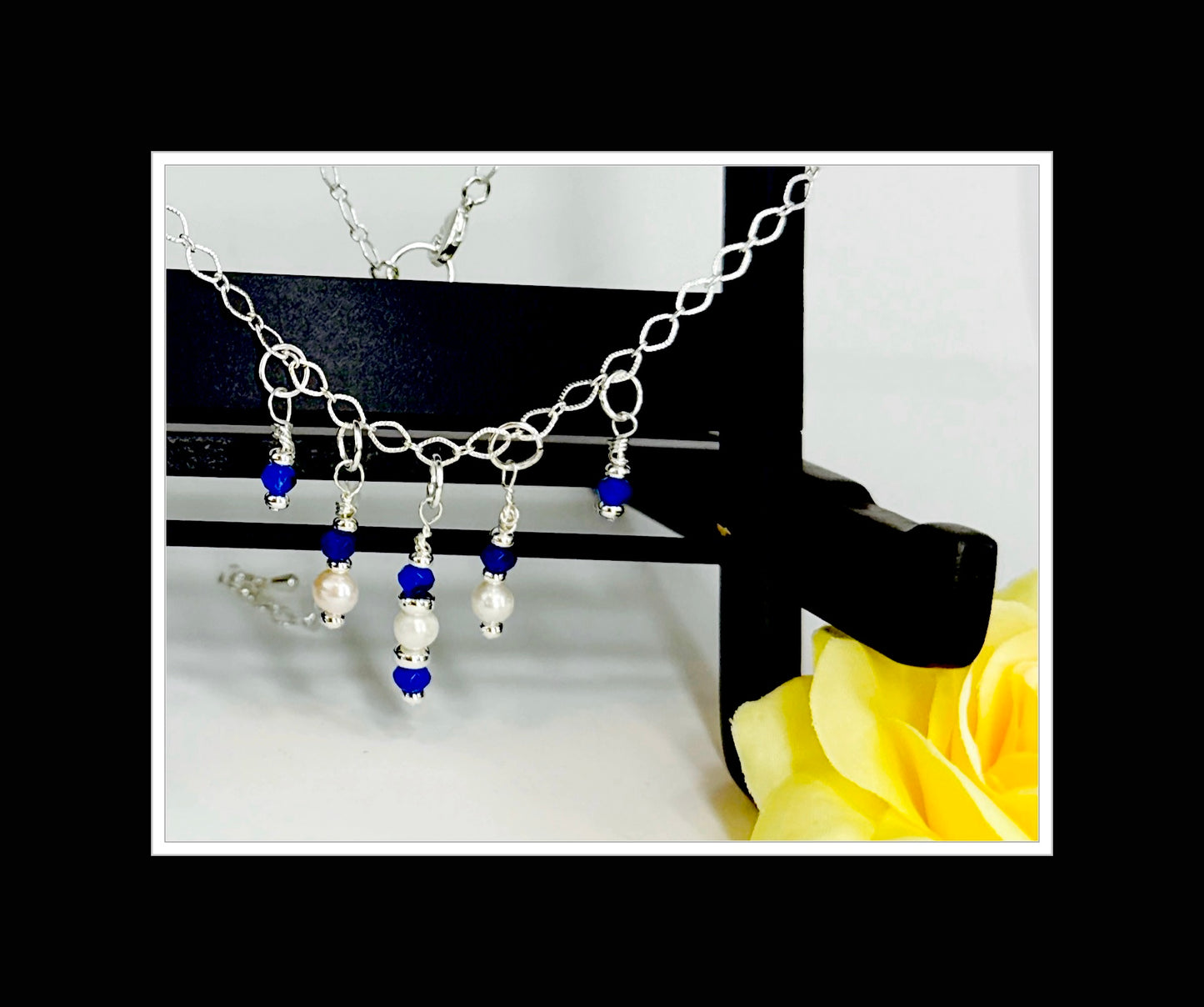 ✨Serene Sapphire and Pearl Necklace✨