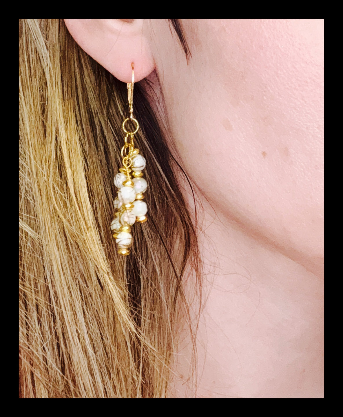 ✨Golden Hued Seashell Chandelier Earrings Set✨