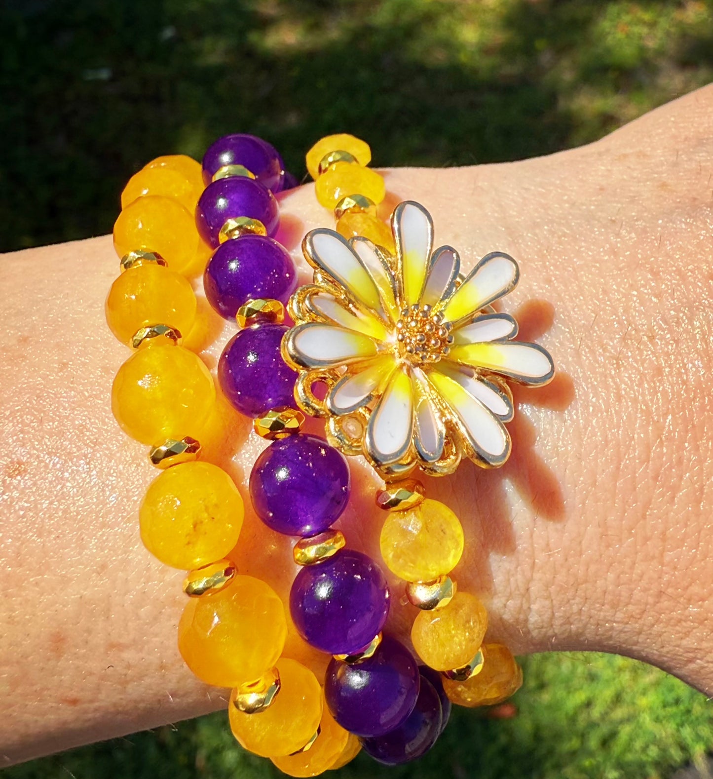 ✨ Spring Citrine and Jade Bracelet Set✨