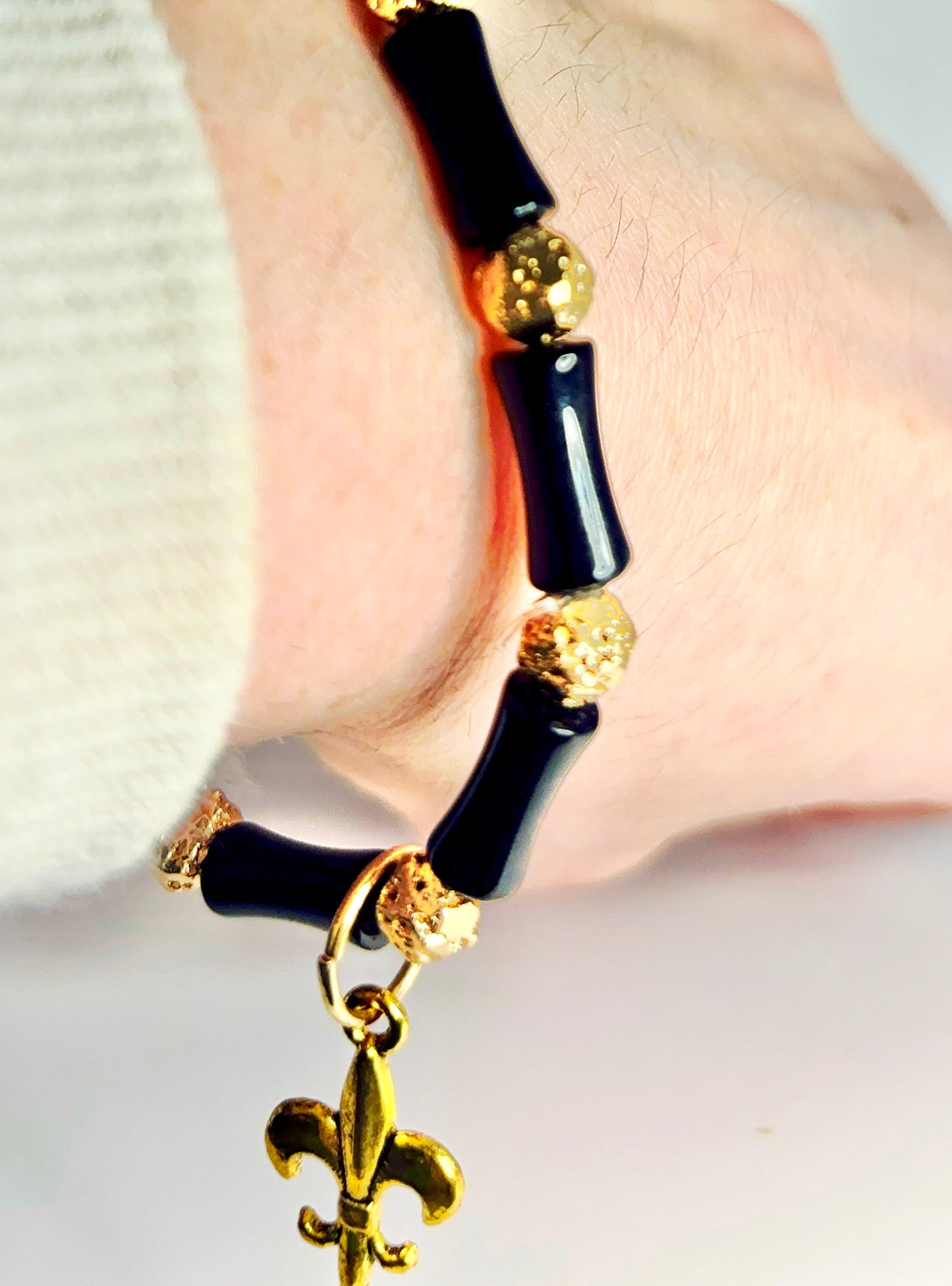 Black and Gold Lucky Charm Bracelet