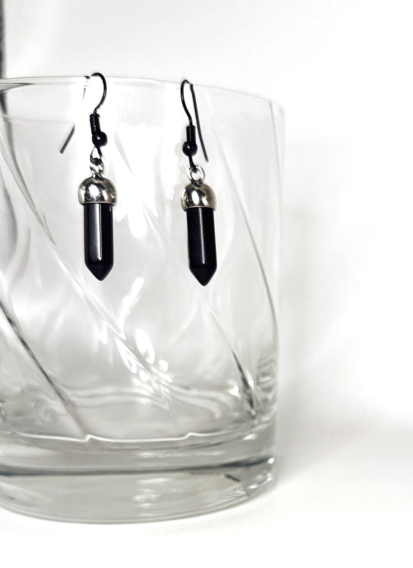 Black Jasper Power Pendant Earrings