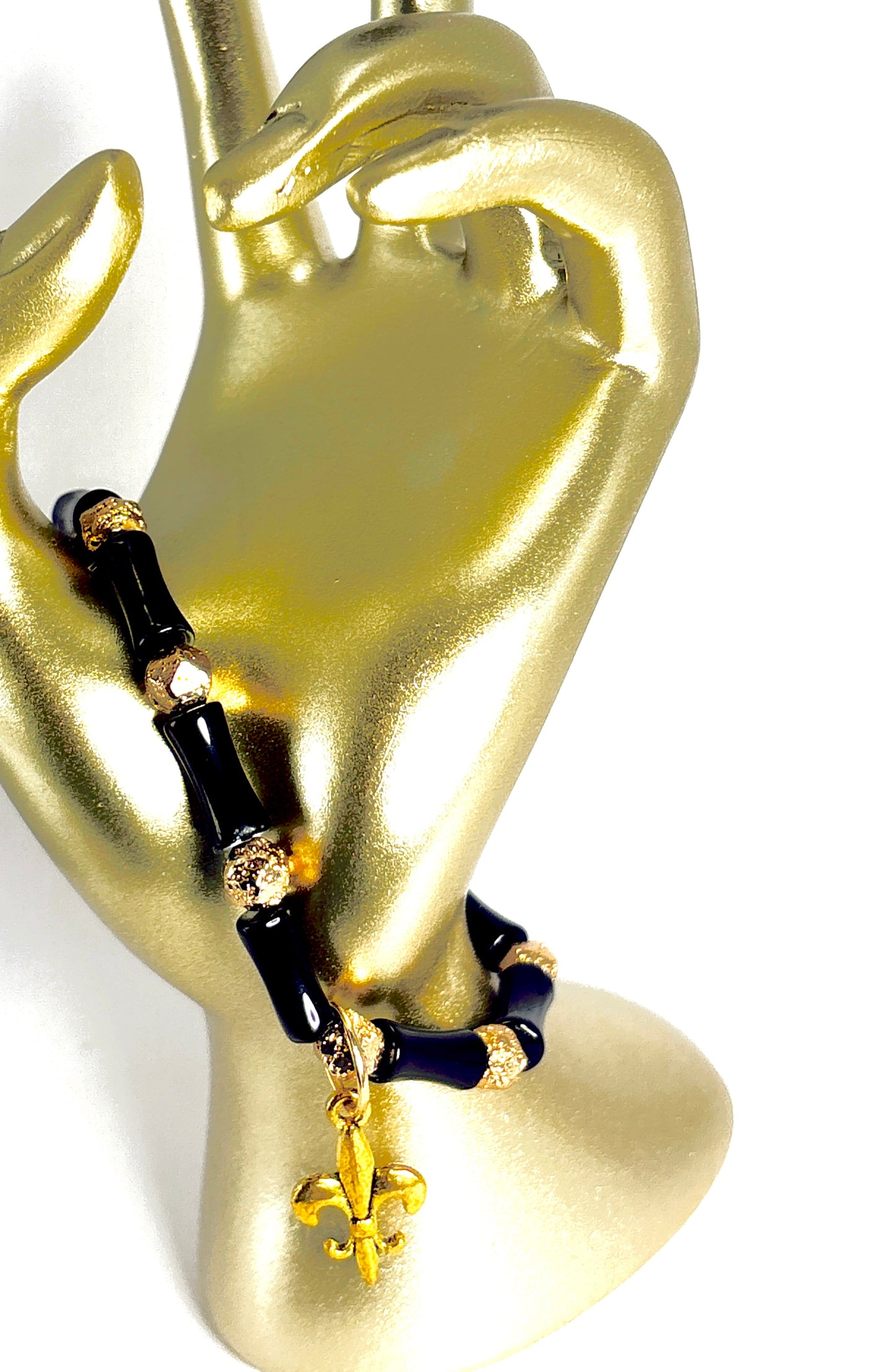 Black and Gold Lucky Charm Bracelet