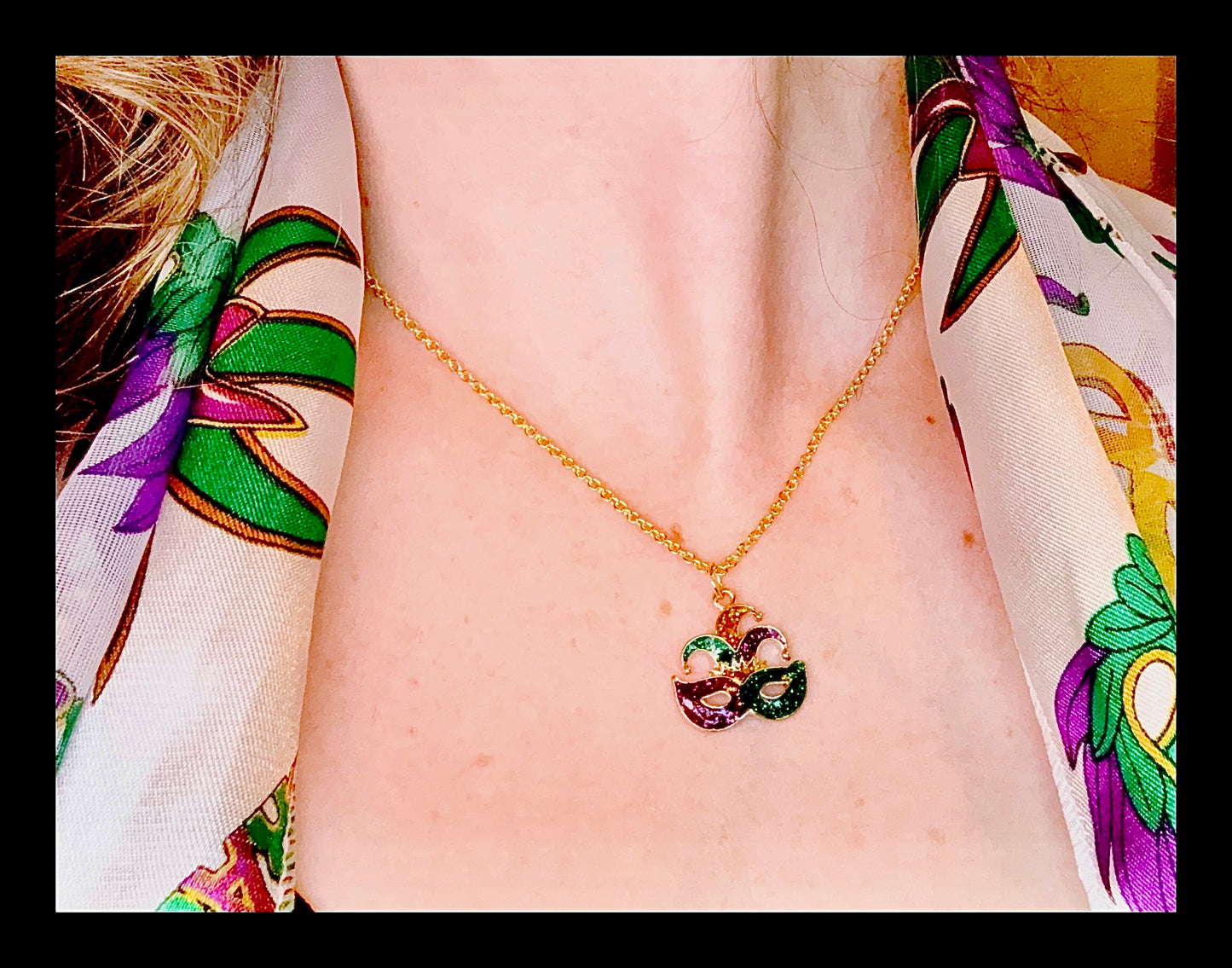 ✨Mystic Mardi Gras Mask Necklace✨