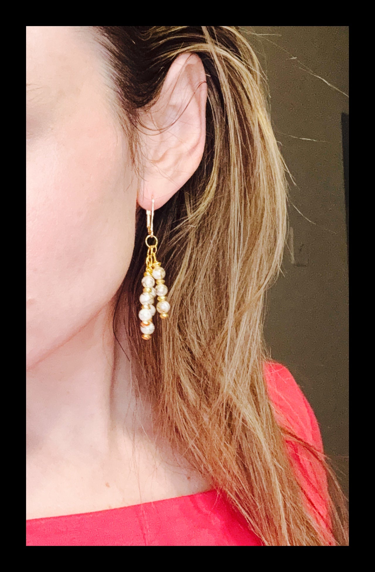 ✨Golden Hued Seashell Chandelier Earrings Set✨