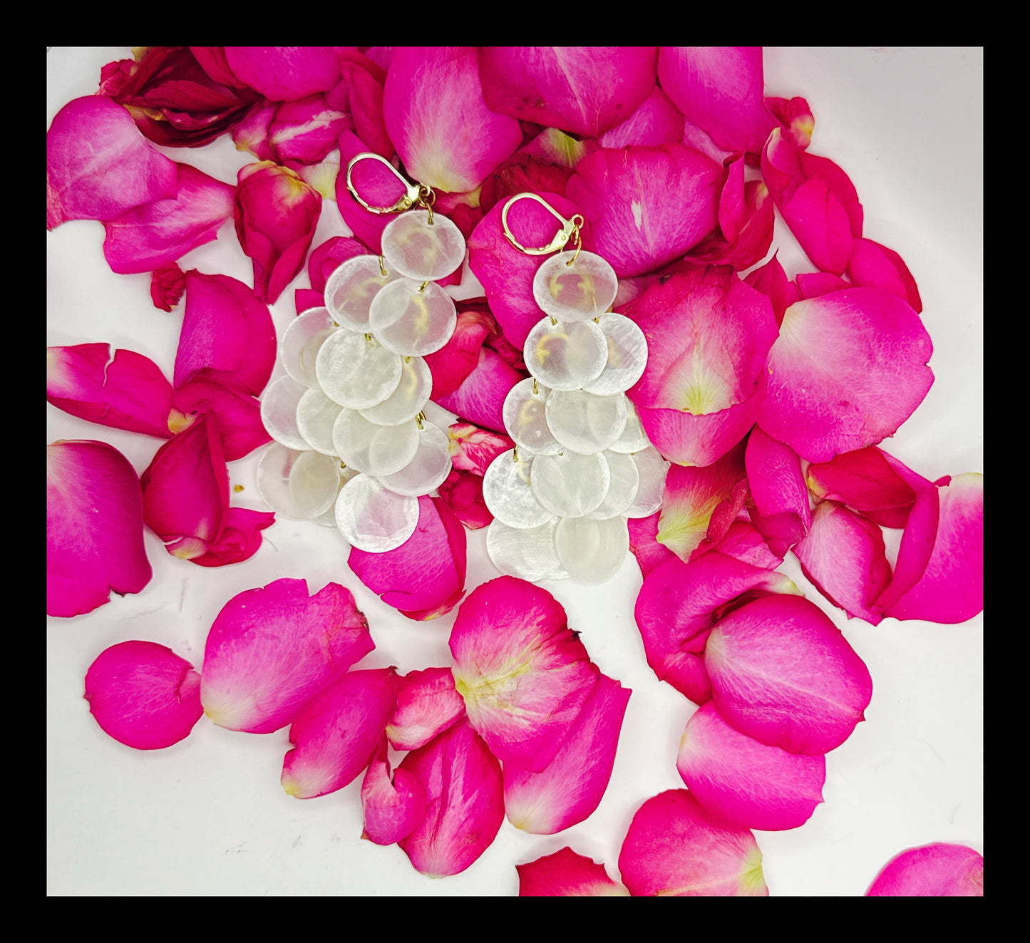 ✨Modern Mosaic Capiz Shell Earrings✨