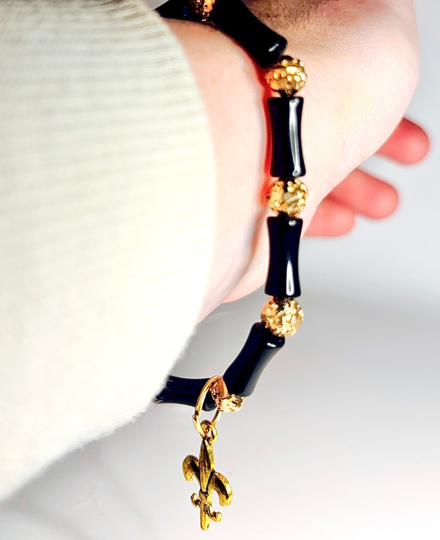 Black and Gold Lucky Charm Bracelet