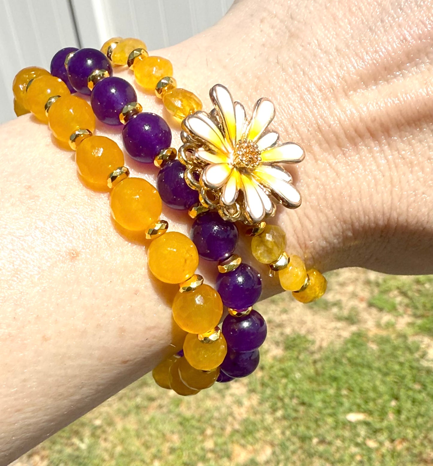 ✨ Spring Citrine and Jade Bracelet Set✨