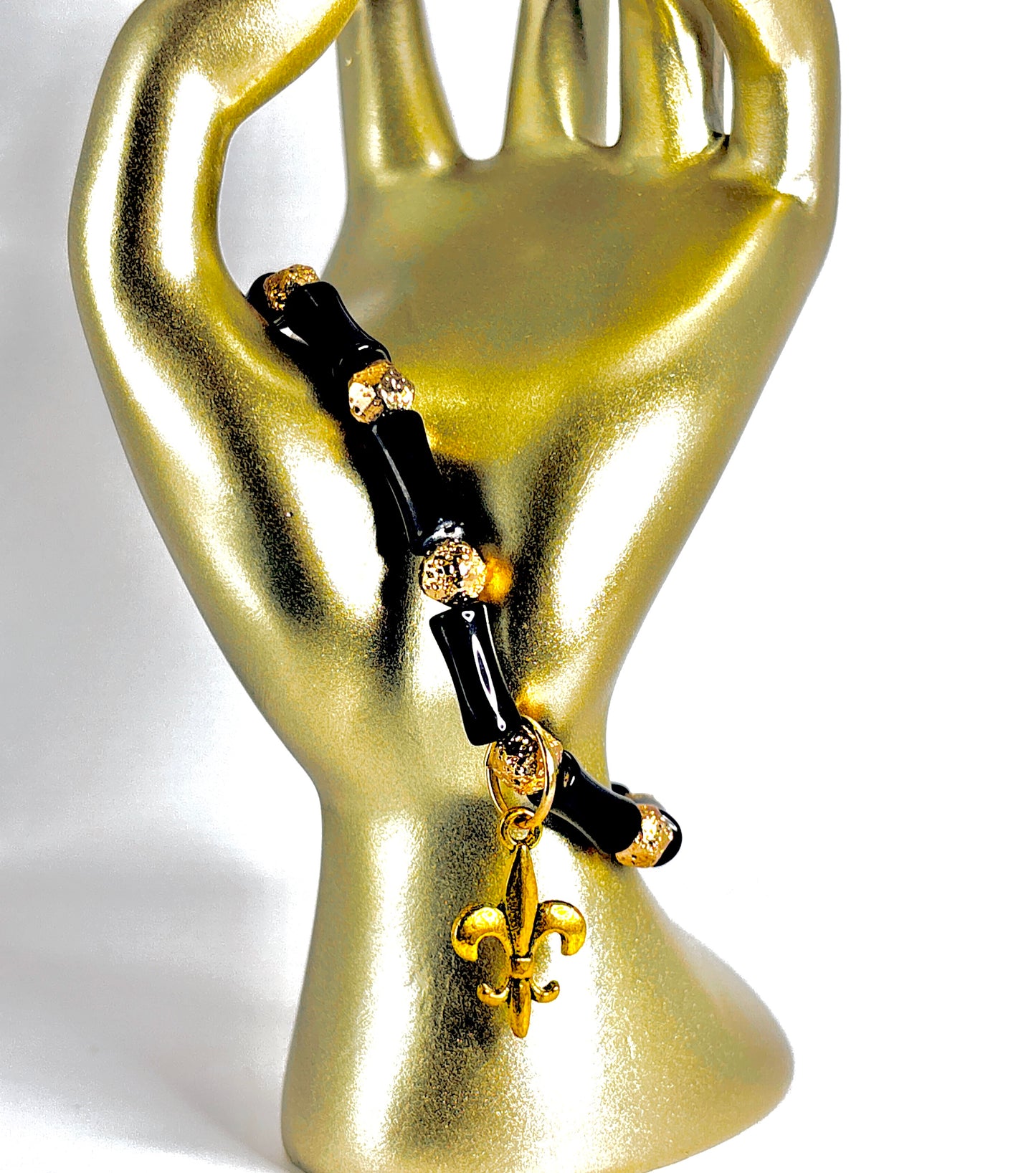 Black and Gold Lucky Charm Bracelet