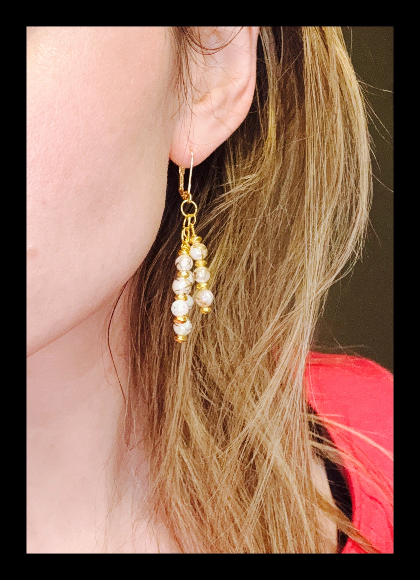 ✨Golden Hued Seashell Chandelier Earrings Set✨