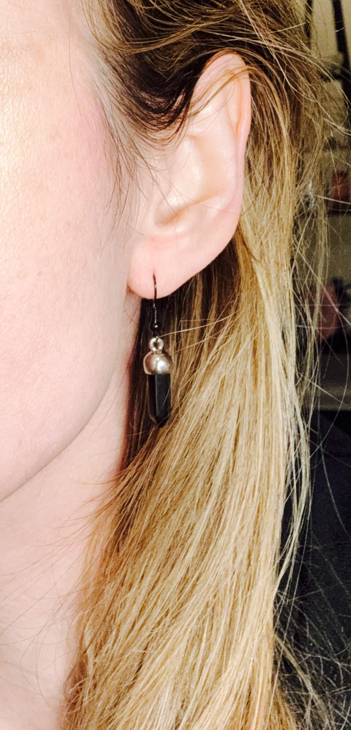 Black Jasper Power Pendant Earrings