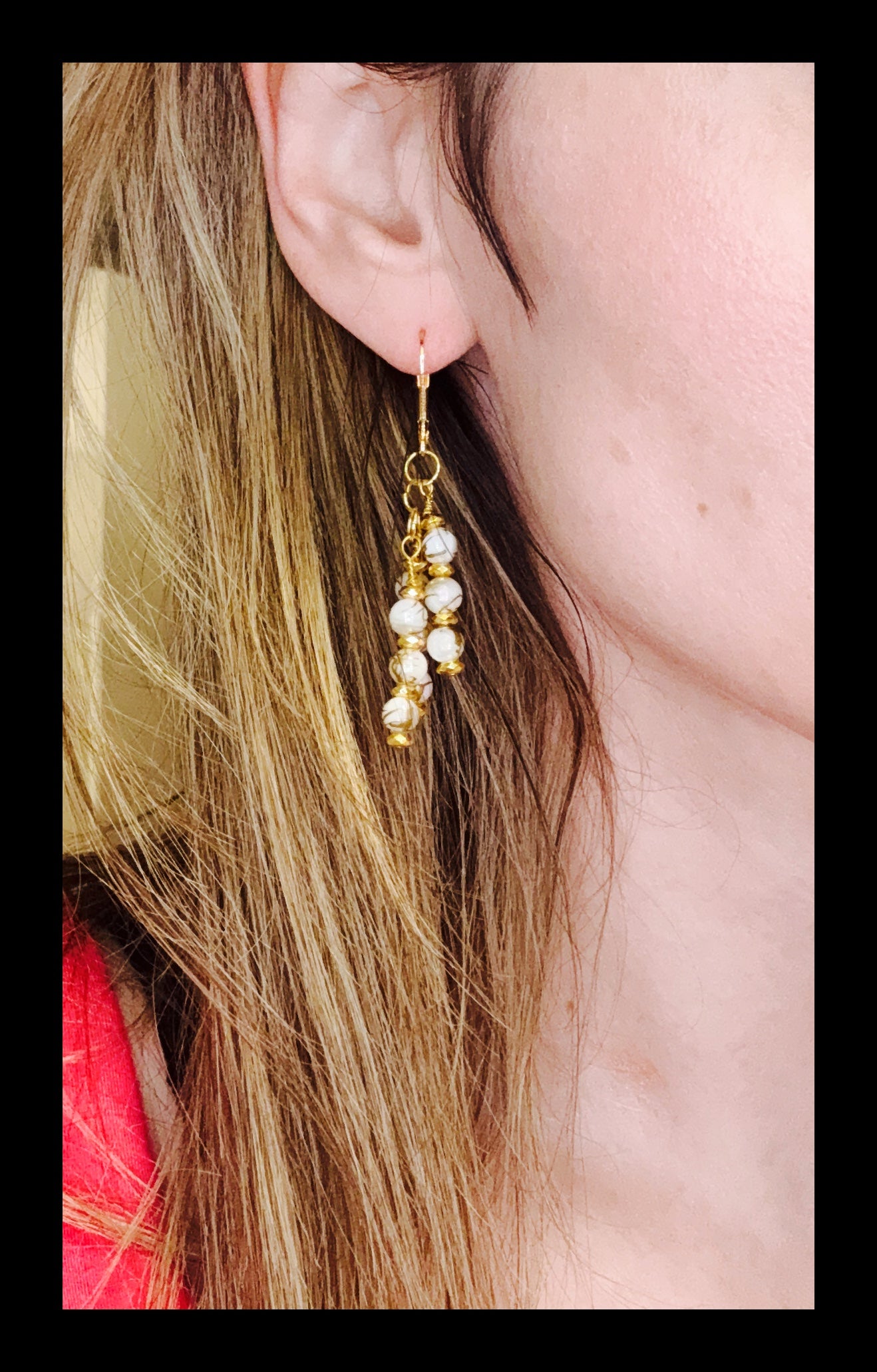 ✨Golden Hued Seashell Chandelier Earrings Set✨