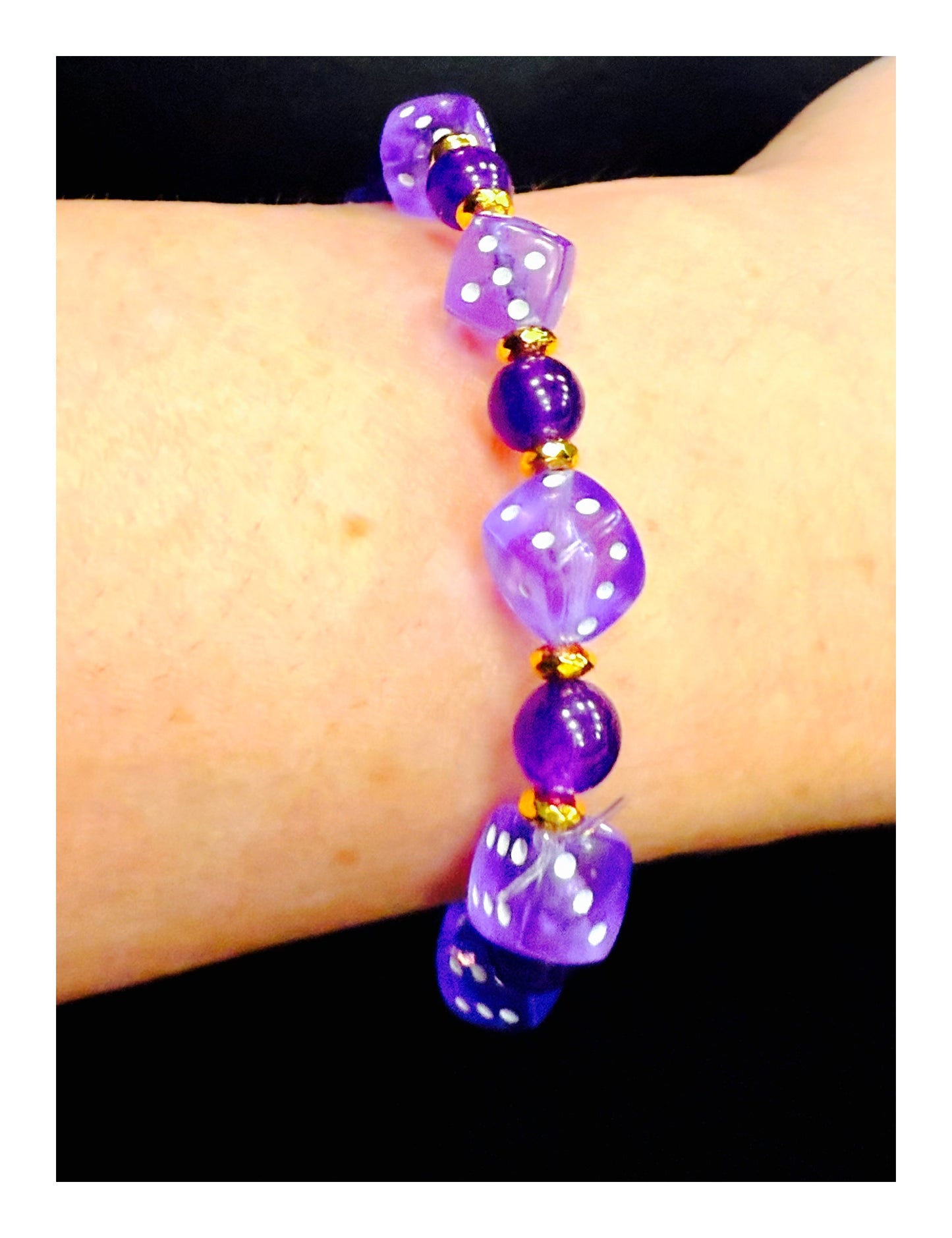 Purple Magic Dice Bracelet