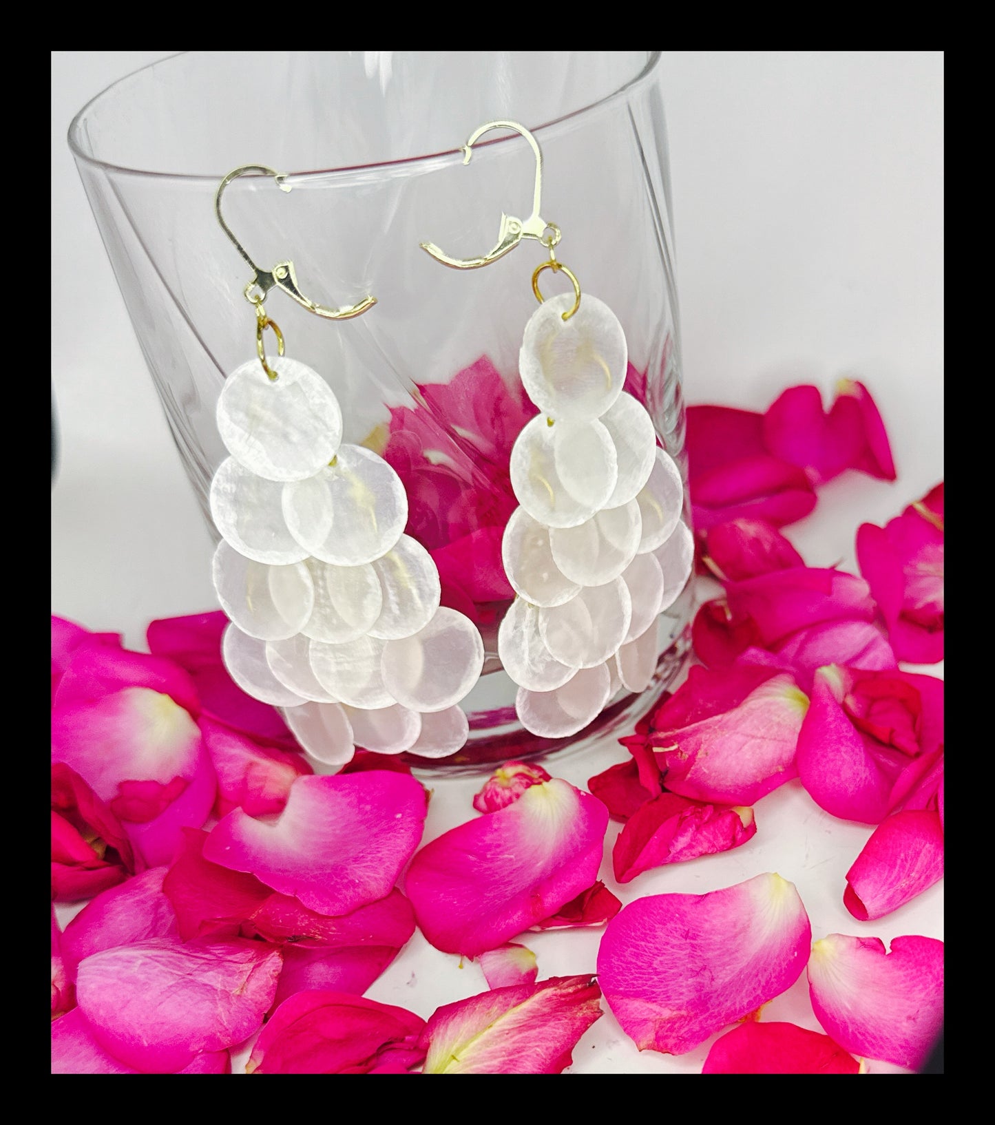 ✨Modern Mosaic Capiz Shell Earrings✨