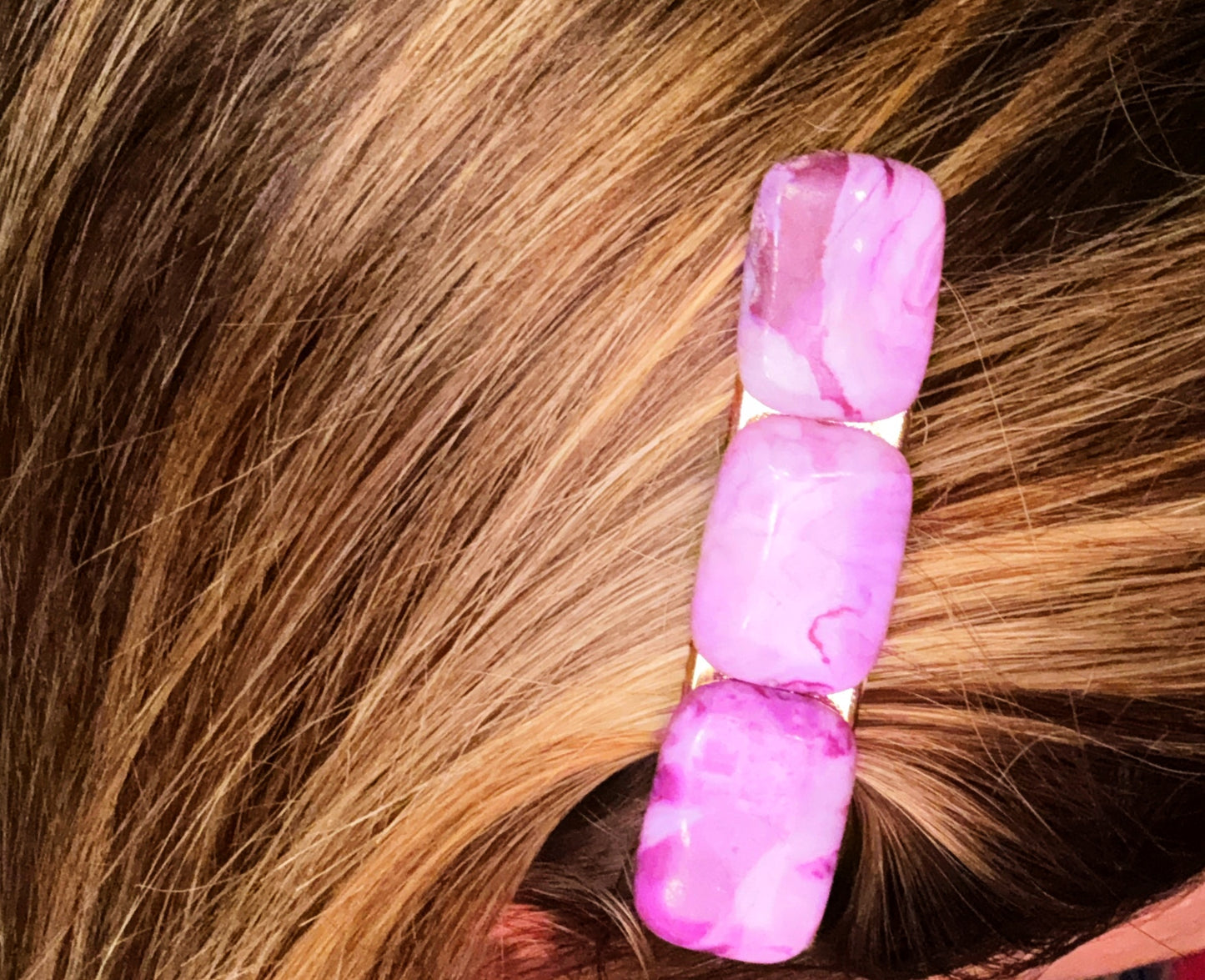 **Pretty in Purple Agate Hair Clip Set**