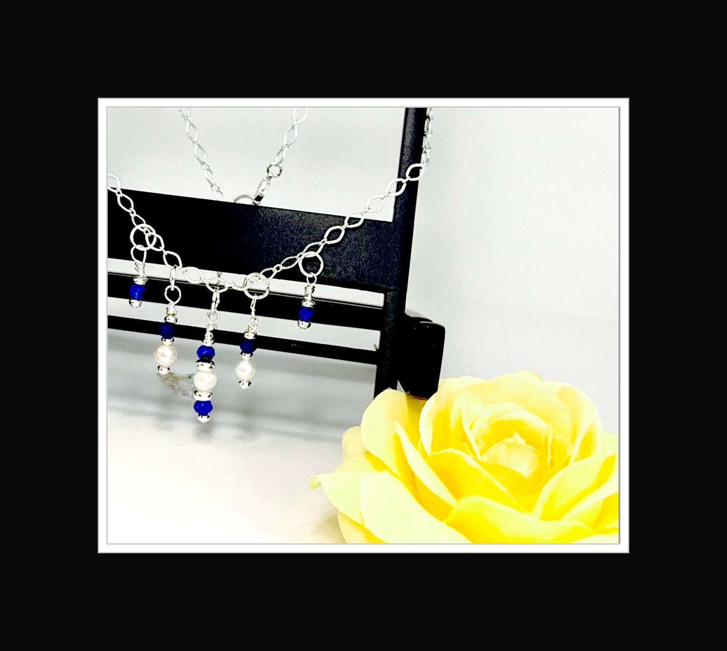 ✨Serene Sapphire and Pearl Necklace✨