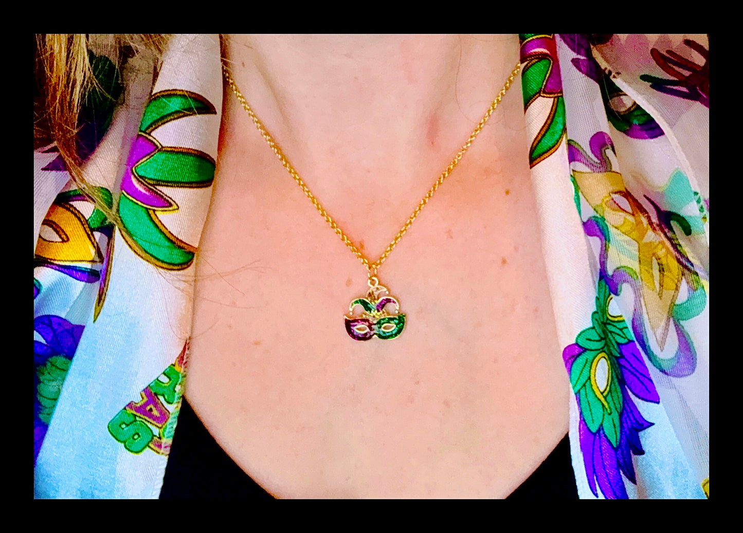 ✨Mystic Mardi Gras Mask Necklace✨