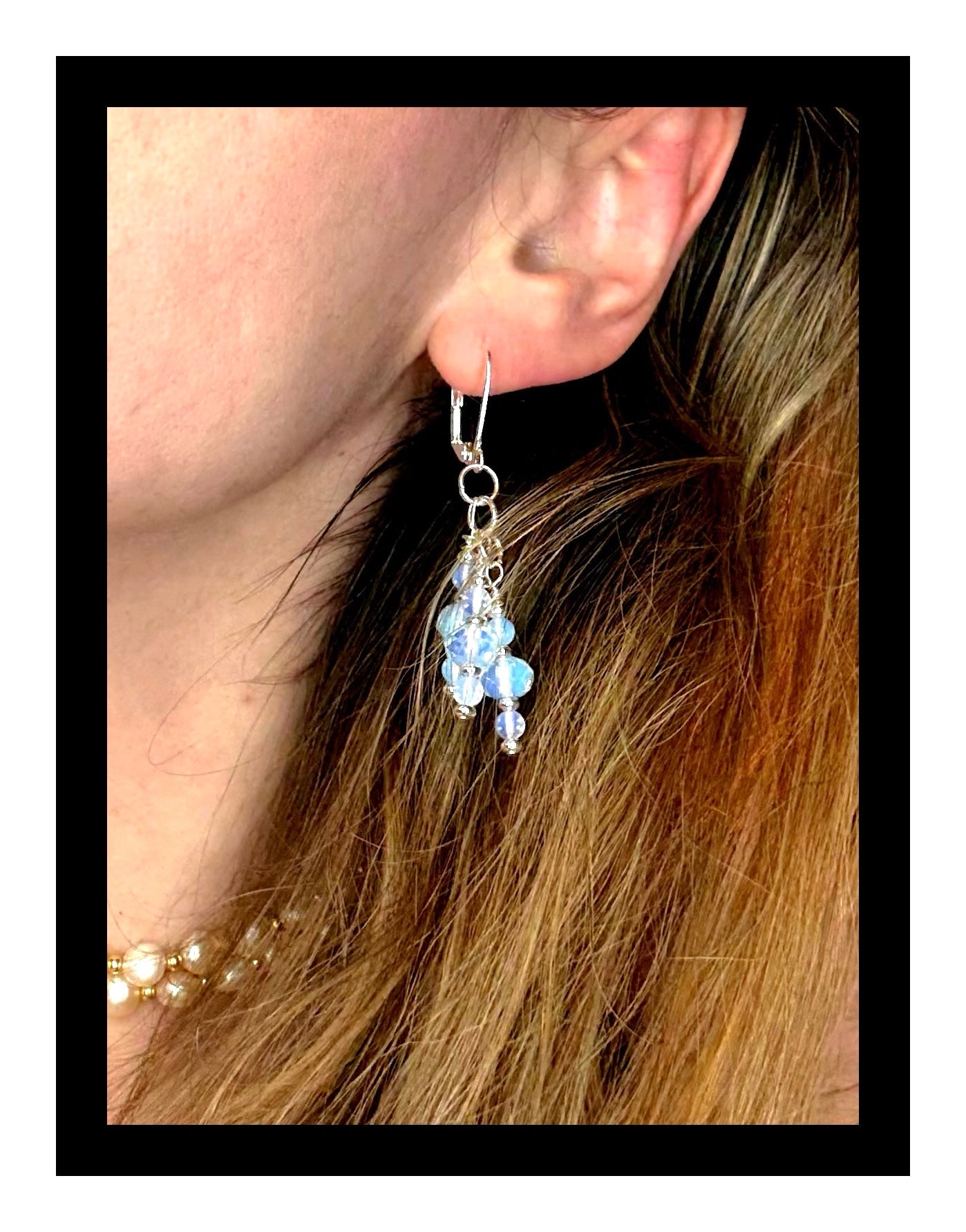 ✨Stunning Silver and Opalite Earrings✨