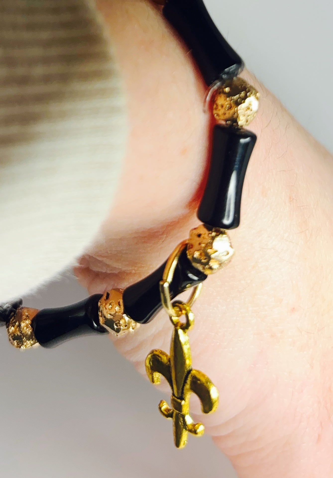 Black and Gold Lucky Charm Bracelet