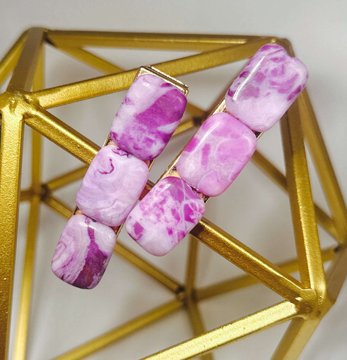 **Pretty in Purple Agate Hair Clip Set**