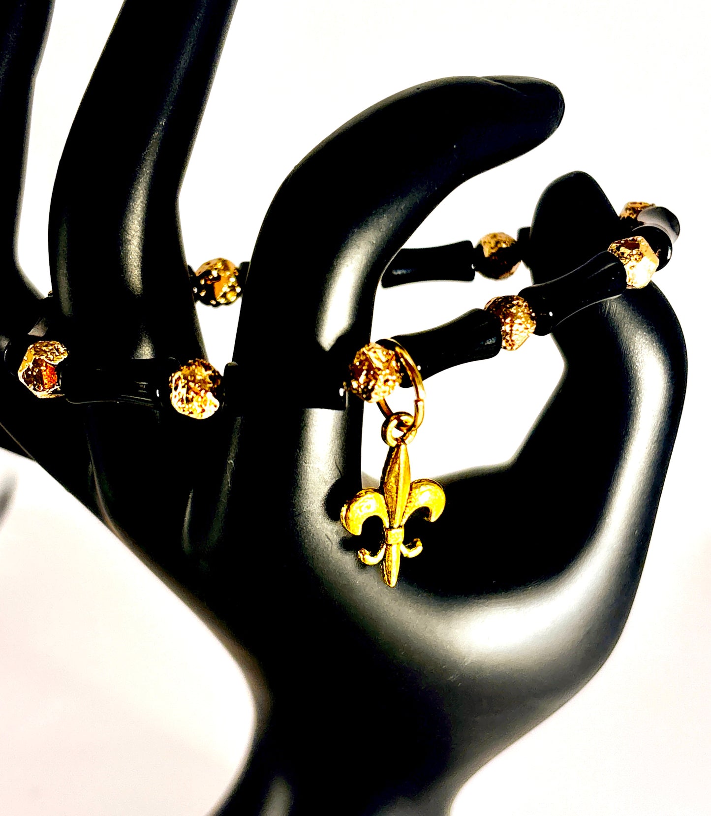 Black and Gold Lucky Charm Bracelet
