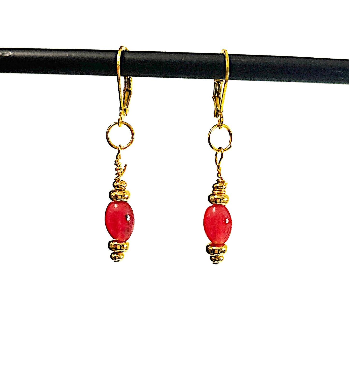 Regal Red Jade Earrings