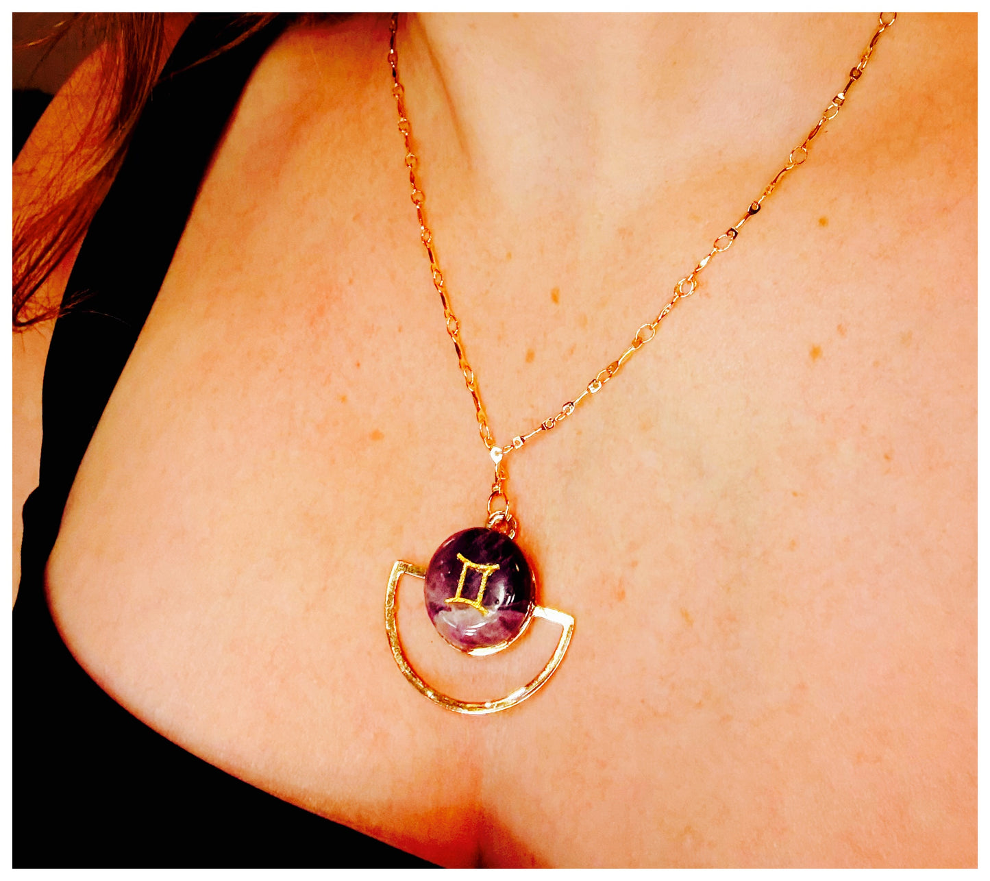 Genuine Gemini Amethyst Necklace