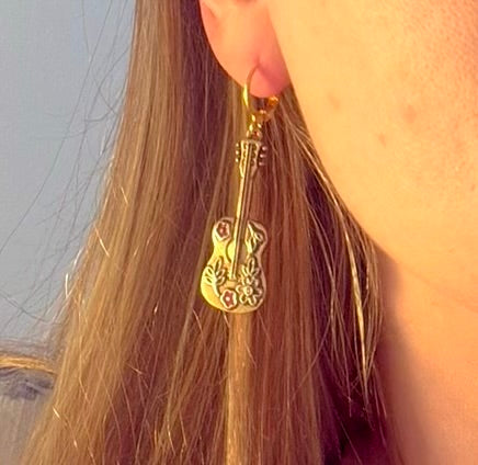 Garden Guitar Earrings
