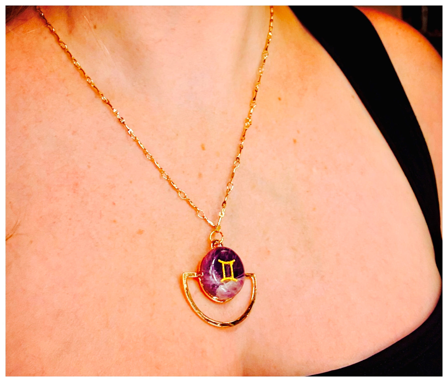 Genuine Gemini Amethyst Necklace
