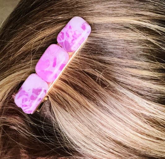 **Pretty in Purple Agate Hair Clip Set**