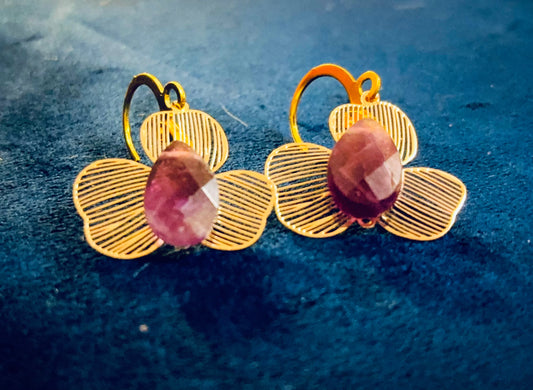 Amethyst Clover Earrings