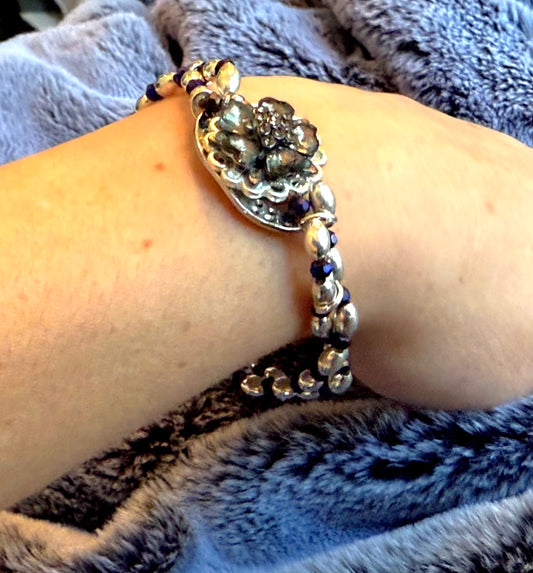 Black Flower Power Bracelet
