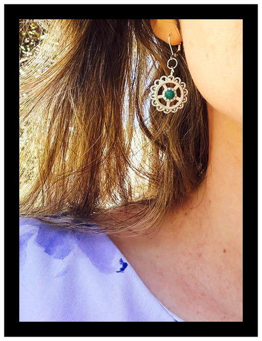 ✨Silver Serpentine Circle Earrings✨