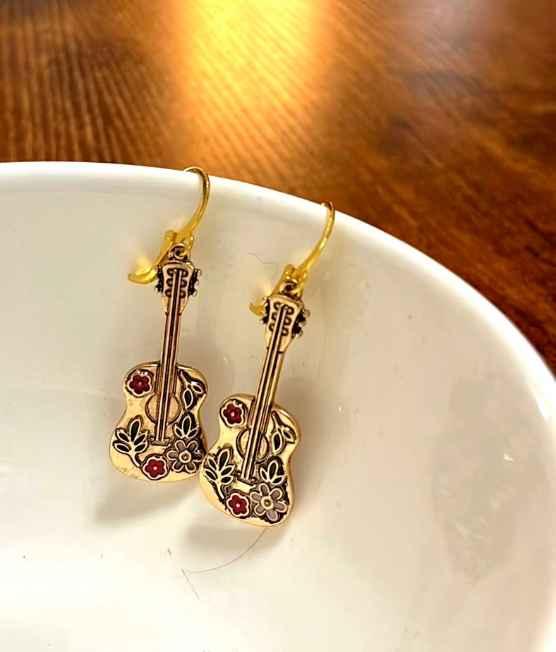 Garden Guitar Earrings