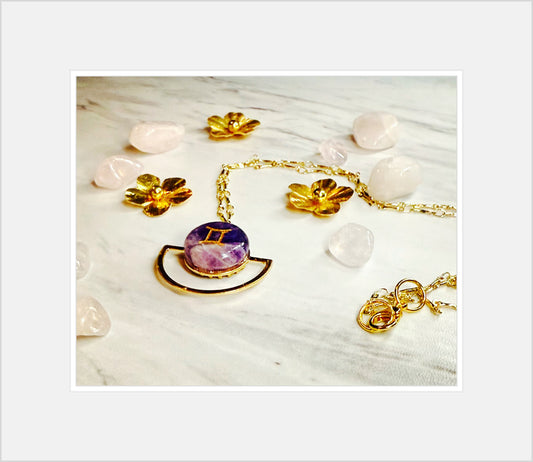 Genuine Gemini Amethyst Necklace