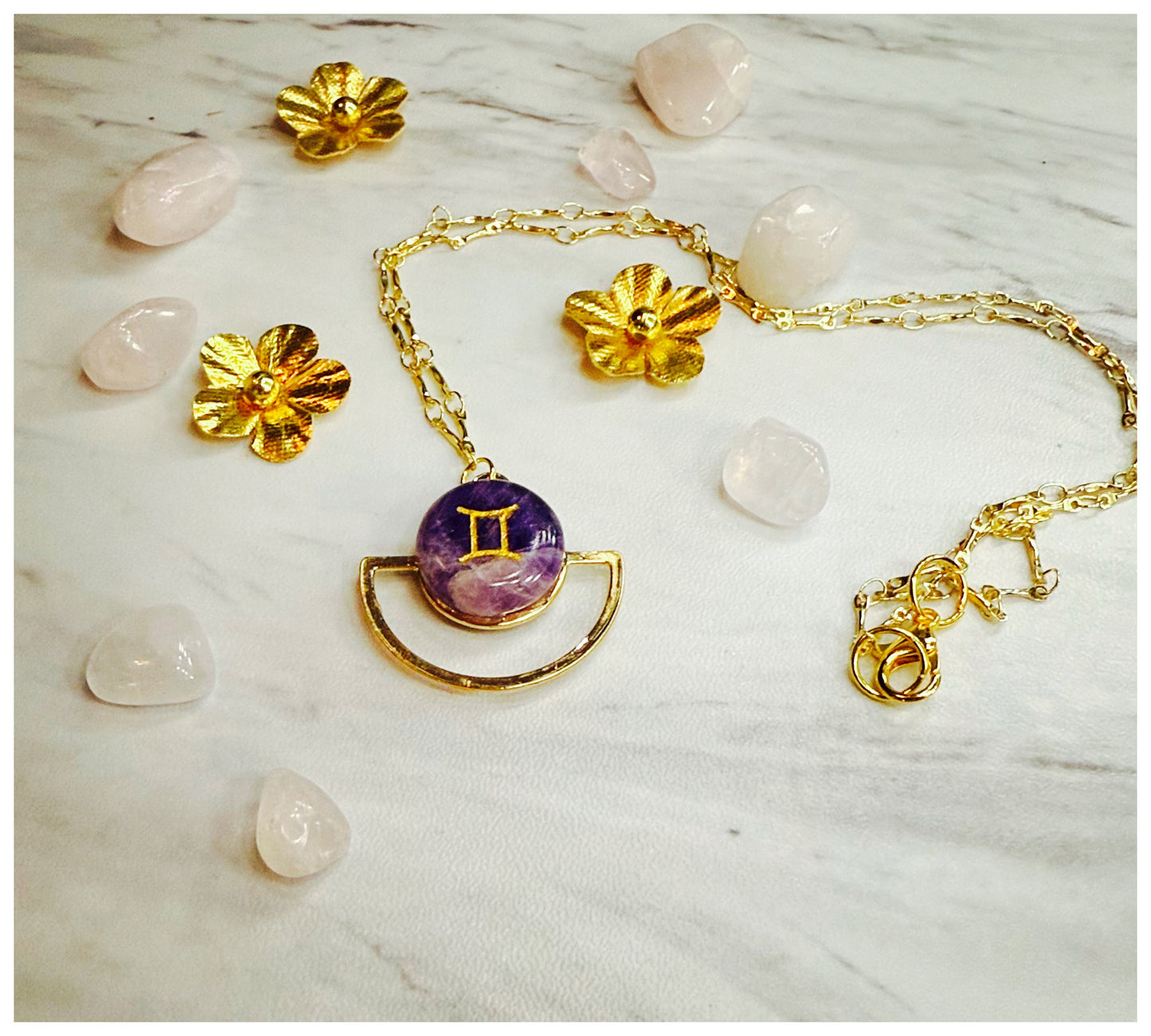 Genuine Gemini Amethyst Necklace