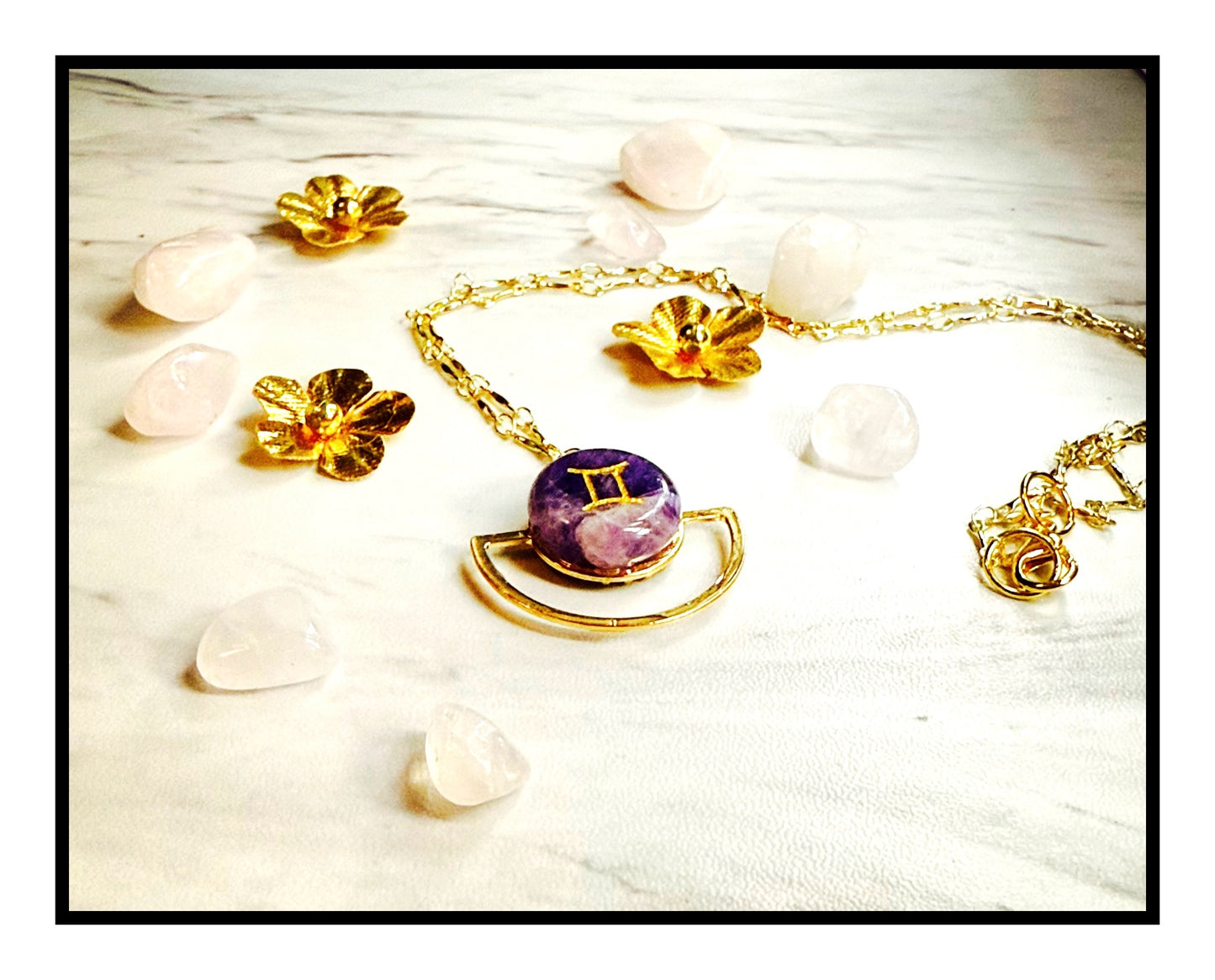 Genuine Gemini Amethyst Necklace
