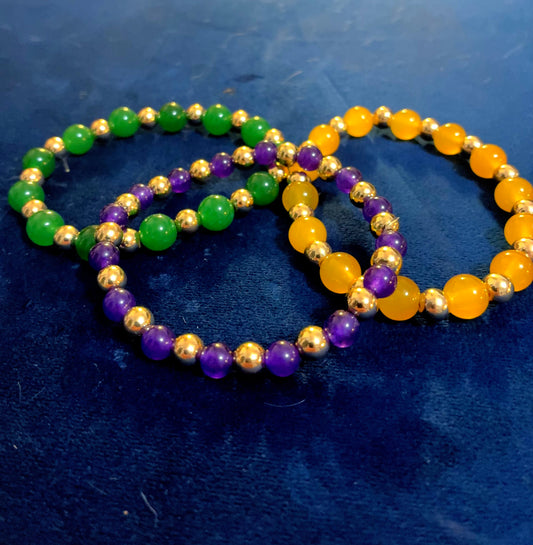 ✨Purple Green and Gold Magic Mardi Gras Bracelets✨
