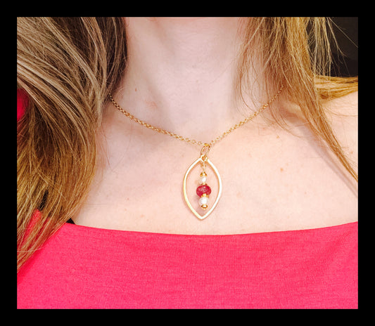 ✨Passionate Pearl and Pink Tourmaline Necklace✨
