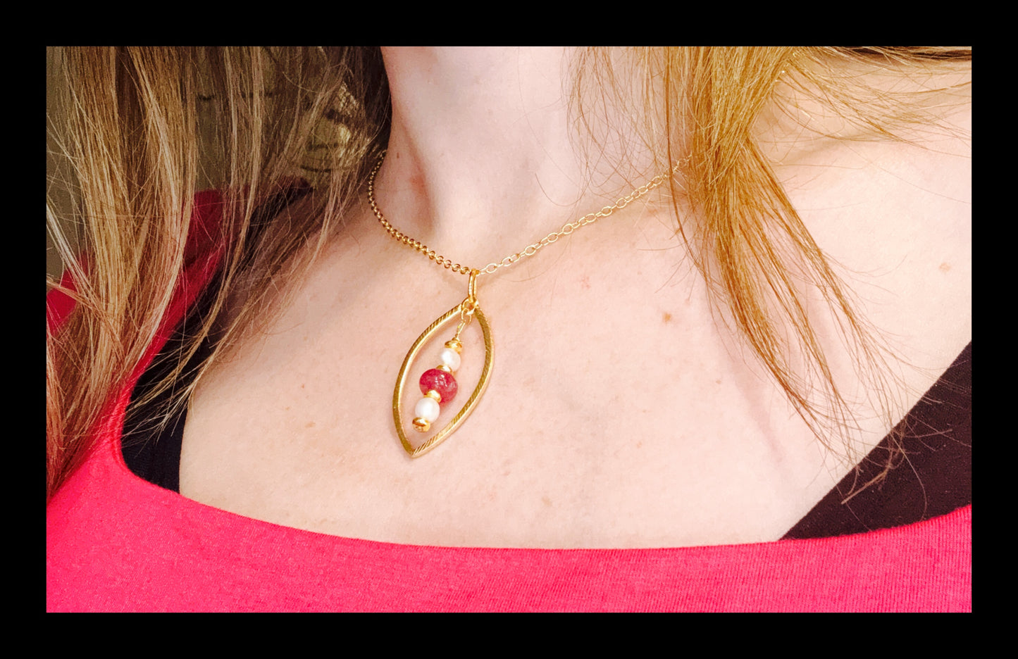 ✨Passionate Pearl and Pink Tourmaline Necklace✨