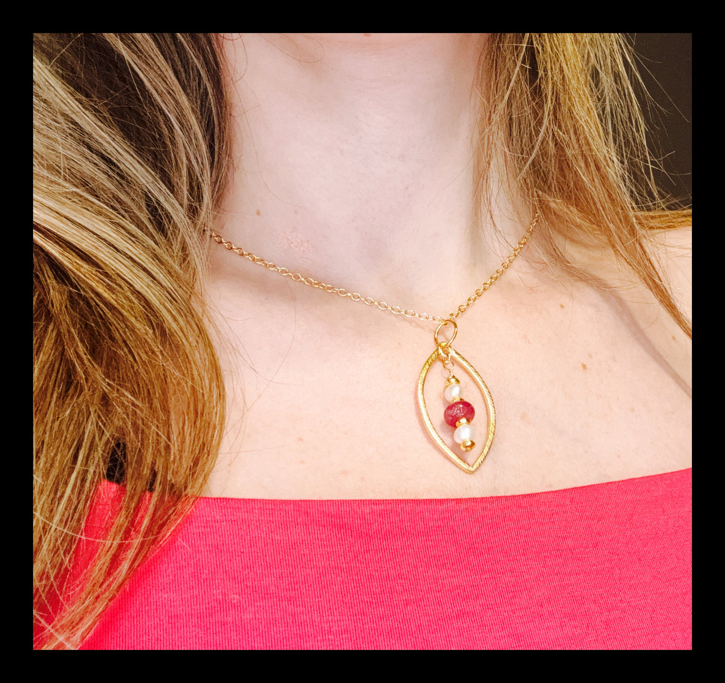 ✨Passionate Pearl and Pink Tourmaline Necklace✨