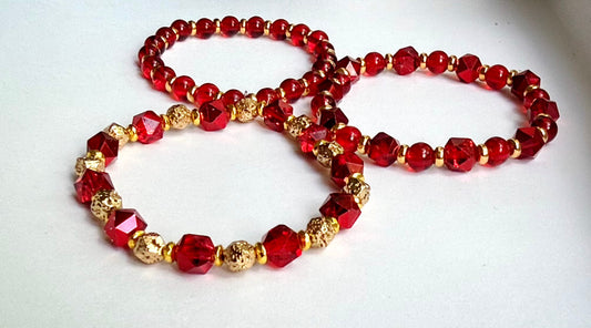 ✨ Red Hot Lava Stone Bracelet Set✨
