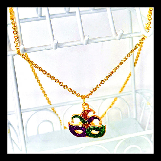 ✨Mystic Mardi Gras Mask Necklace✨