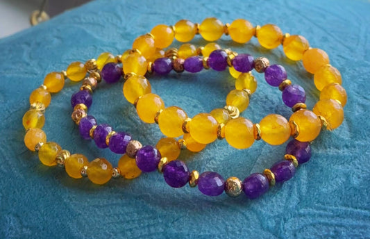 Jade & Amethyst LSU Bracelet Set – For True Tigers Fans