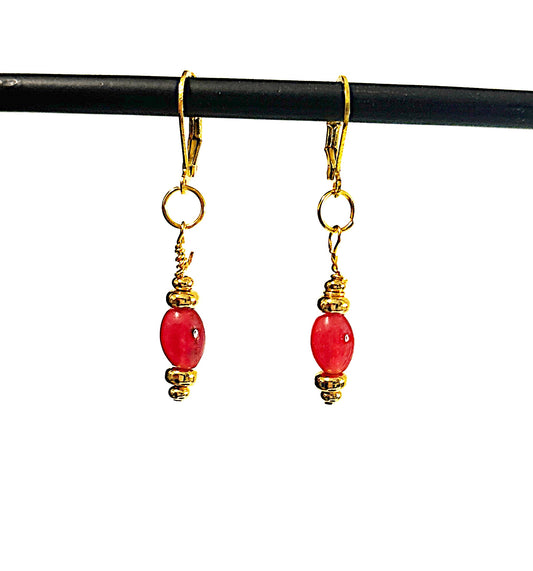 Regal Red Jade Earrings